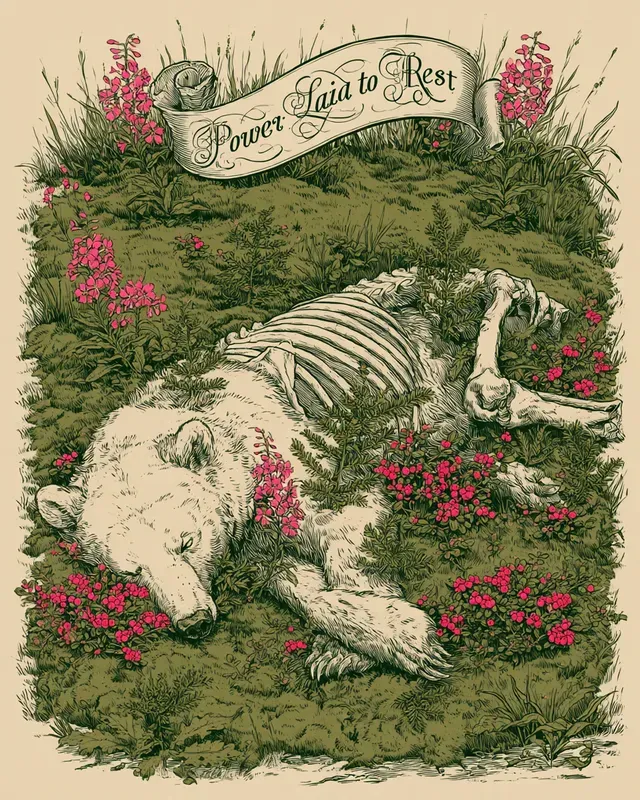 Dark Fantasy Botanical Skeleton Art
