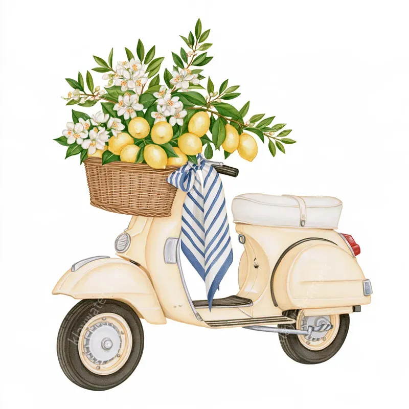 Italian Life Style Watercolors Cliparts