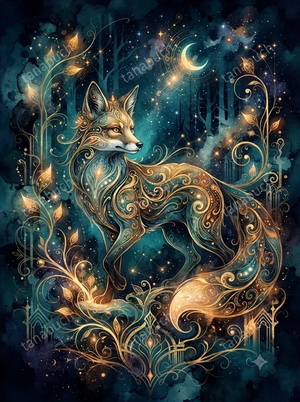 Mystic Teal Gold Ink Flows