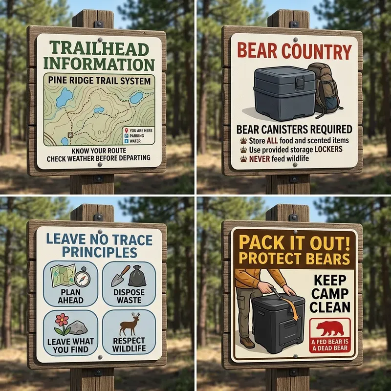 Trailhead Safety Sign Photos