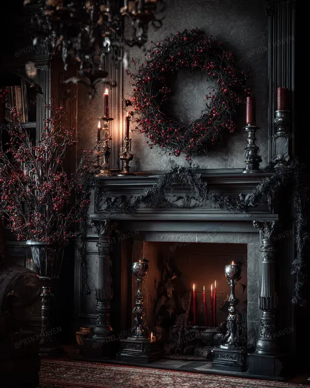 Gothic Christmas Dark Elegance Stock Art