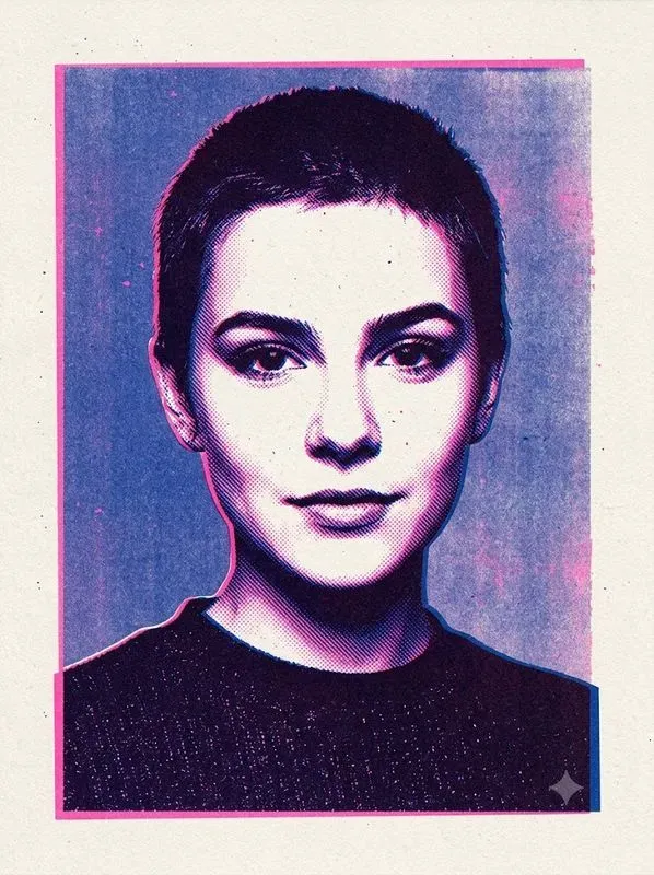 Risograph Twoink Portrait Print Style