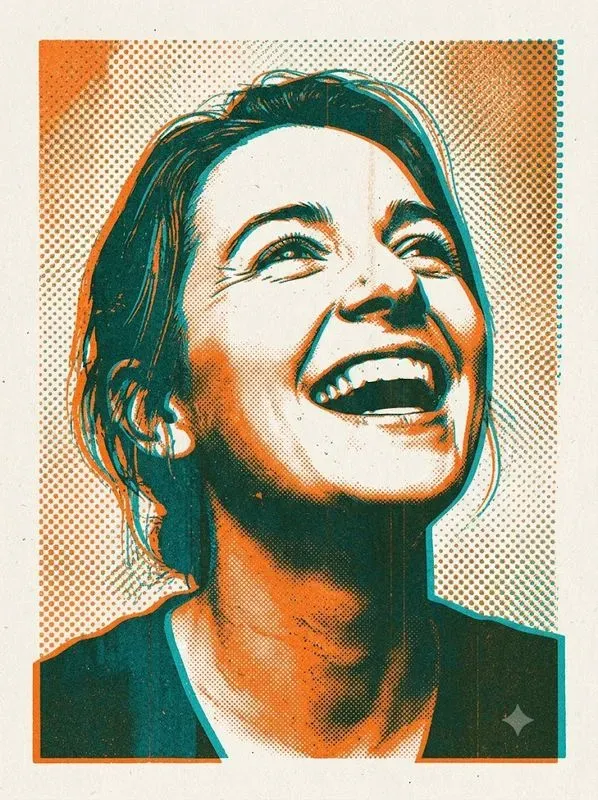 Risograph Twoink Portrait Print Style