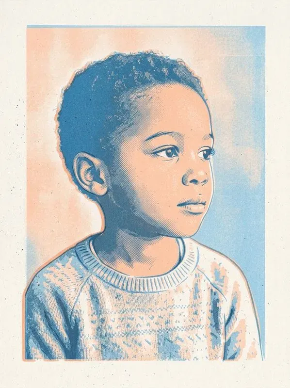 Risograph Twoink Portrait Print Style