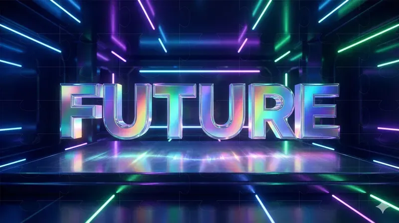 Holographic Chrome Text Generator