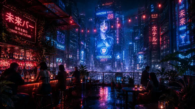 Cyberpunk Neon City Concept Art