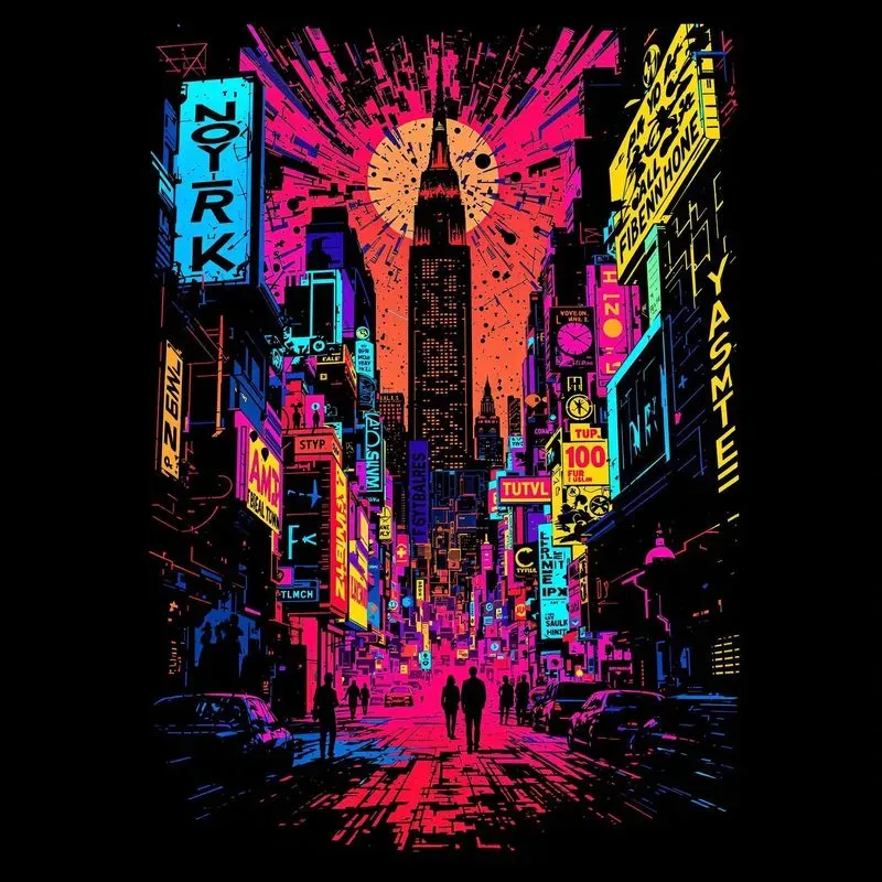 Neon Tshirt Print Designs