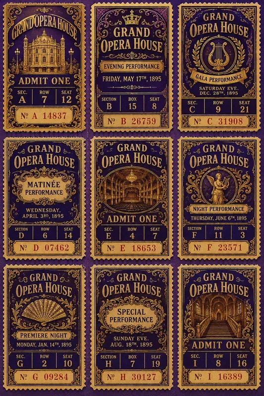Printable Vintage Ticket Stub Sheets