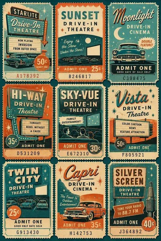 Printable Vintage Ticket Stub Sheets