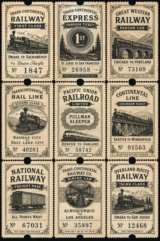 Printable Vintage Ticket Stub Sheets
