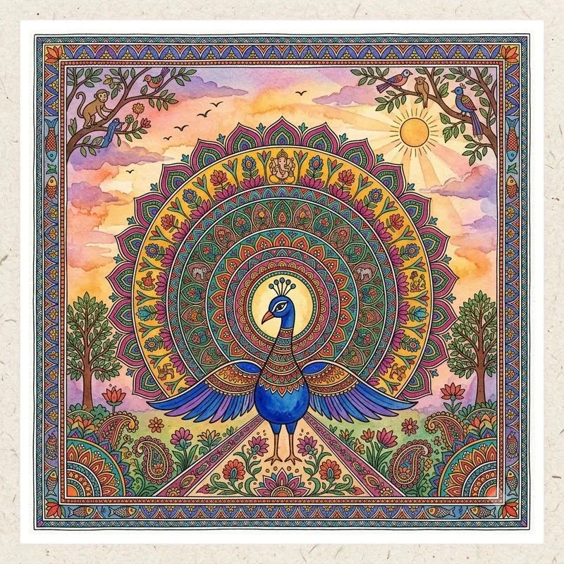 Folk And Tribal Art Watercolor Pods