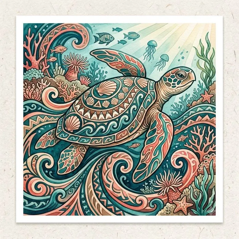 Folk And Tribal Art Watercolor Pods