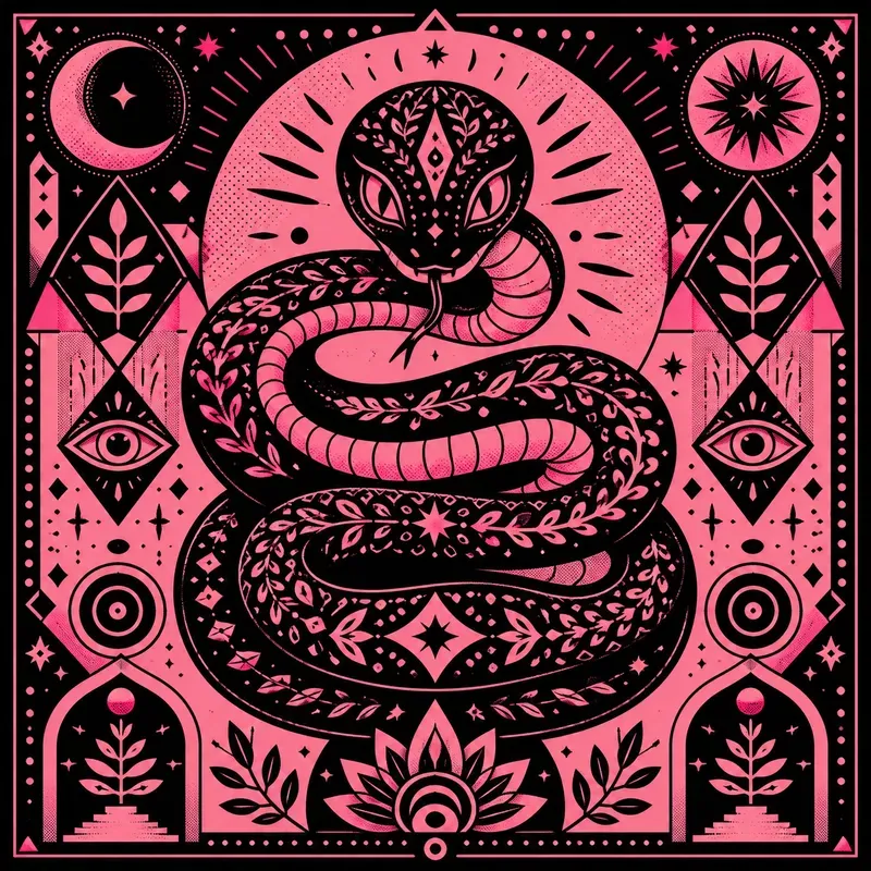 Bold Pink Tribal Graphic Illustrations