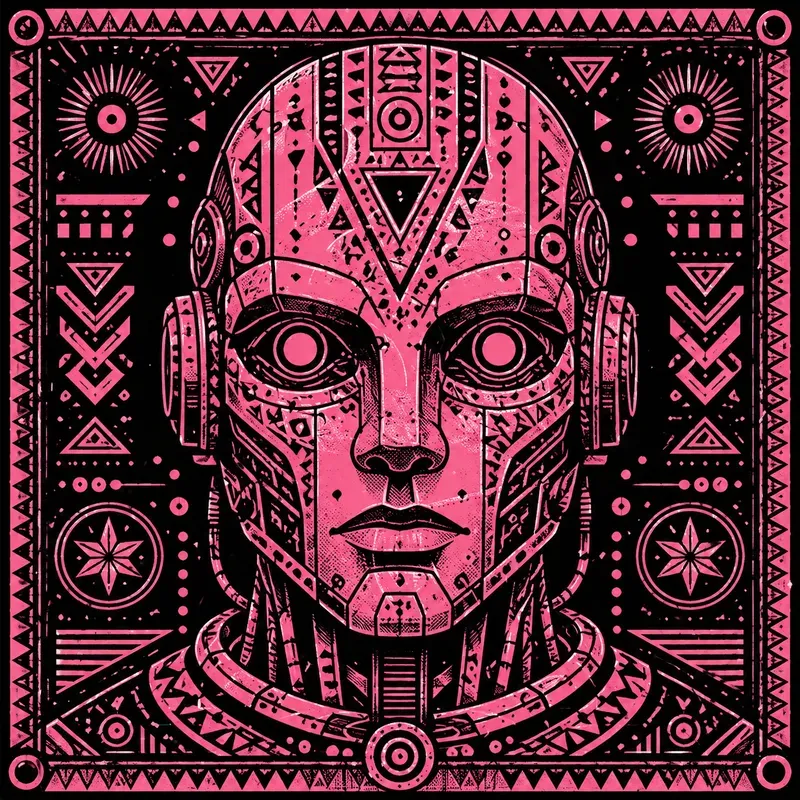 Bold Pink Tribal Graphic Illustrations