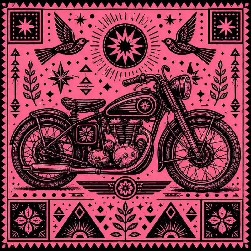 Bold Pink Tribal Graphic Illustrations