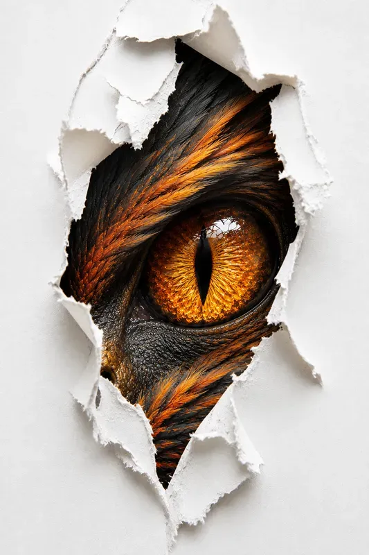 Fantasy Eyes Through Torn Walls