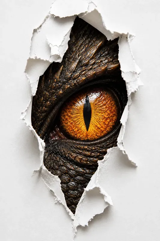 Fantasy Eyes Through Torn Walls