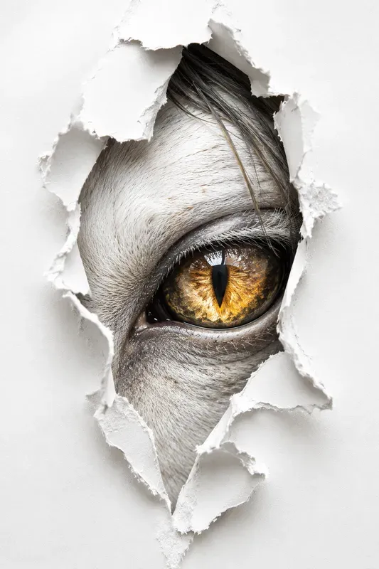 Fantasy Eyes Through Torn Walls