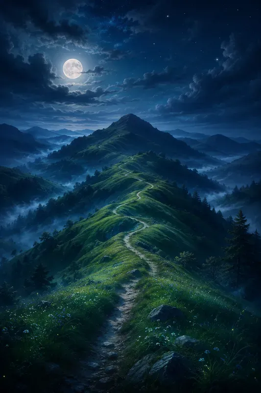 Dream Night Hill Landscapes