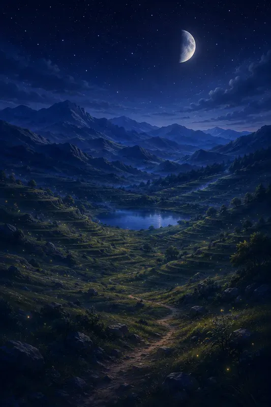 Dream Night Hill Landscapes
