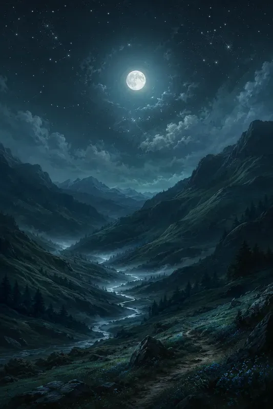 Dream Night Hill Landscapes