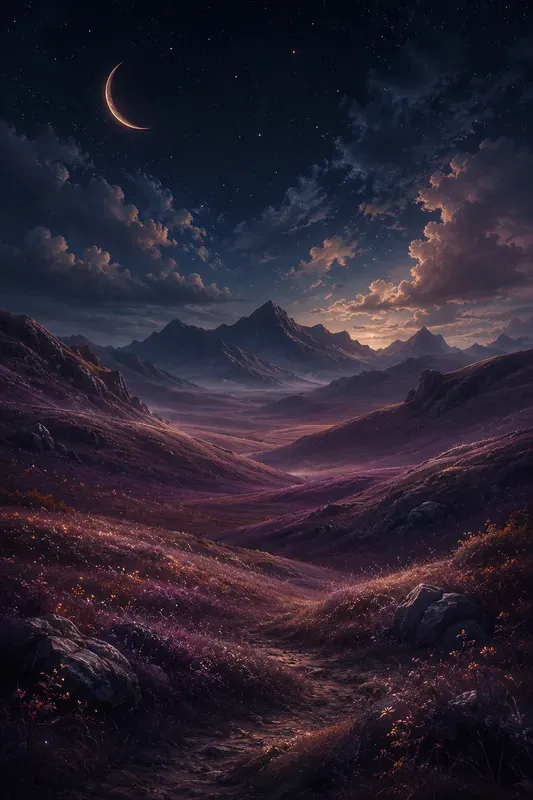 Dream Night Hill Landscapes