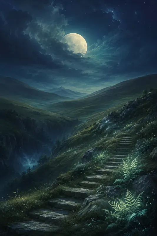 Dream Night Hill Landscapes