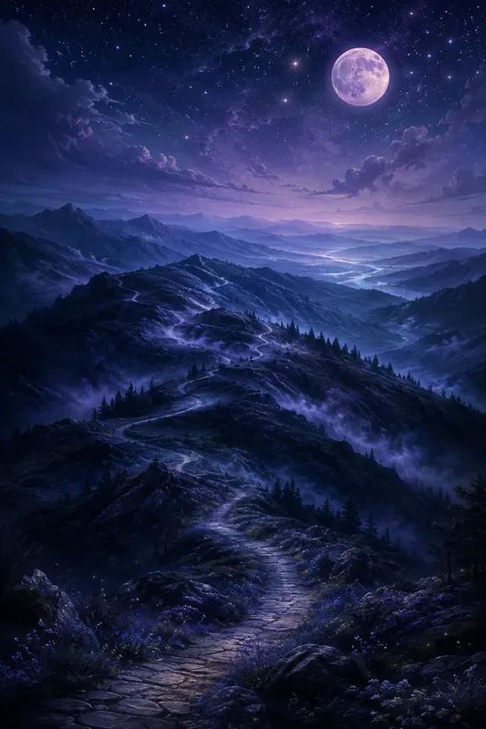 Dream Night Hill Landscapes