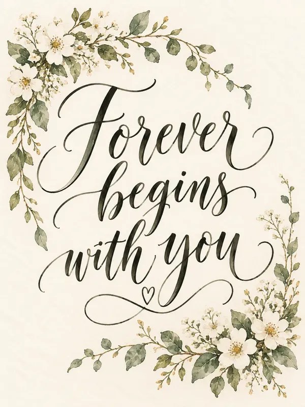 Romantic Wedding Vow Typography Prints