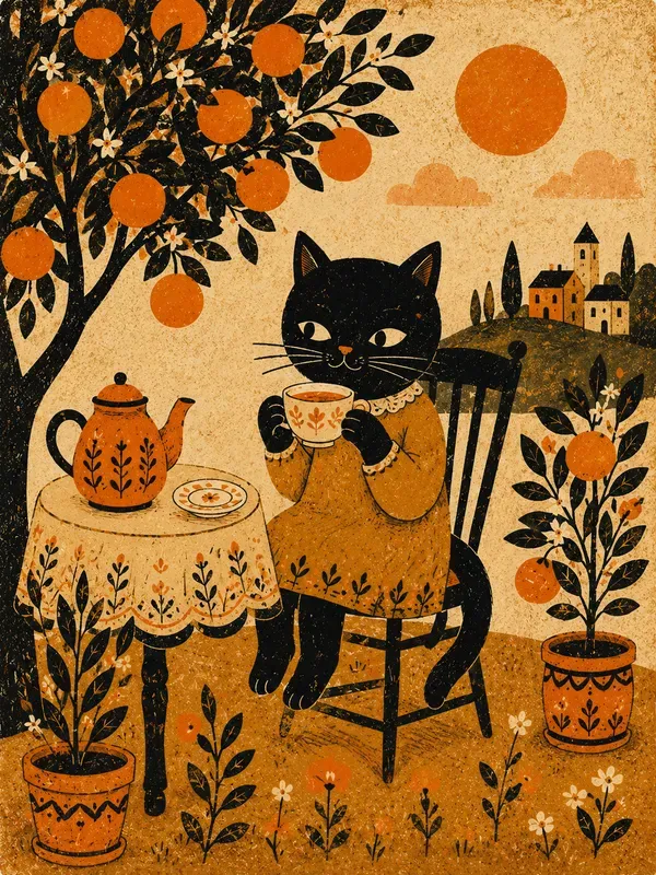 Retro Folk Art Postcards