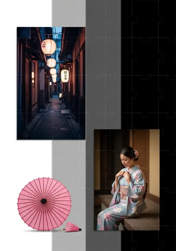 Pink Accent Painterly Scenes