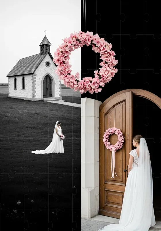 Pink Accent Painterly Scenes