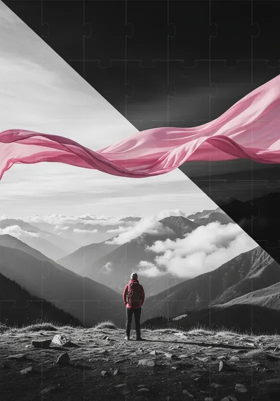 Pink Accent Painterly Scenes