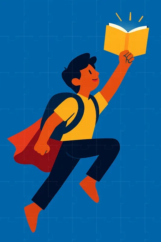 Student Hero Mascots Flat Vector