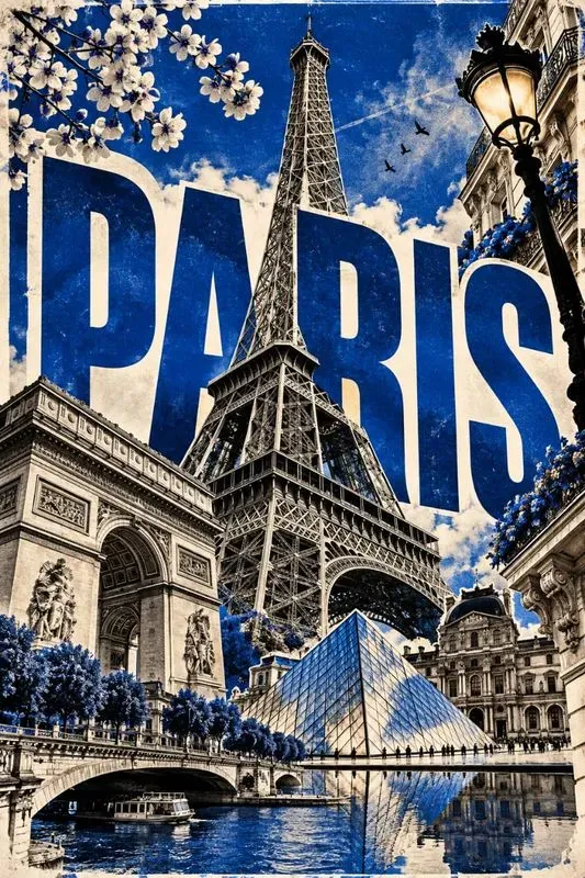 Landmark Typography Collage Posters