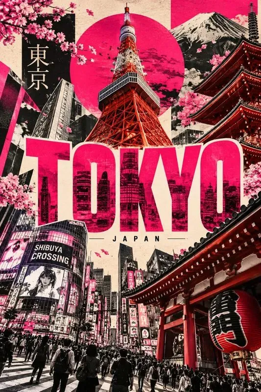 Landmark Typography Collage Posters