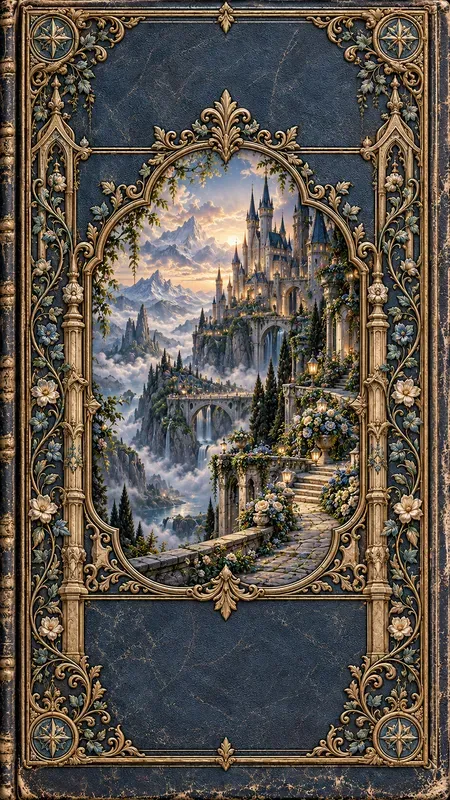 Stylized Fantasy Embossed Book Covers