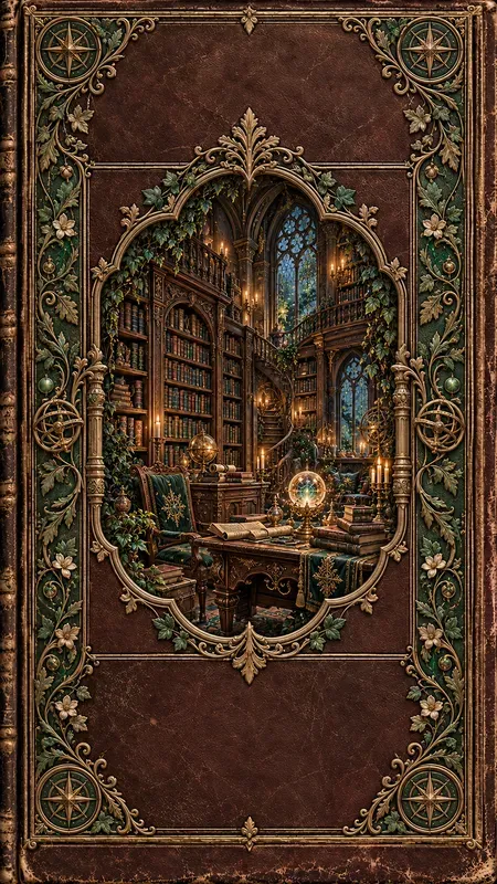 Stylized Fantasy Embossed Book Covers