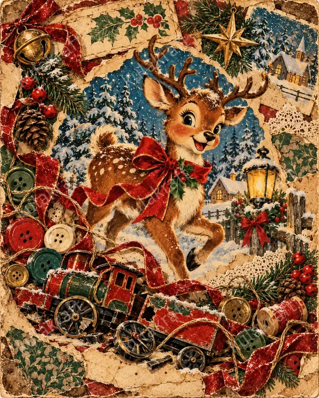 Vintage Christmas Journal Cover Designs