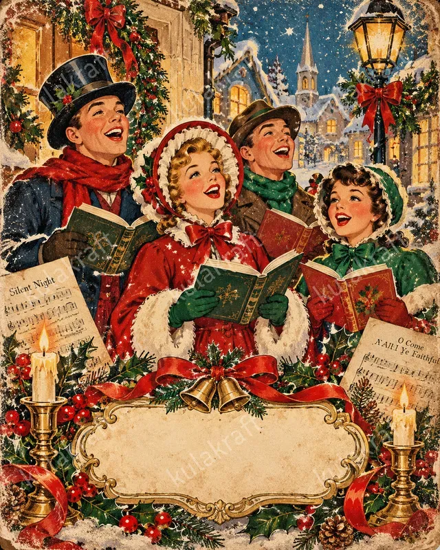 Vintage Christmas Journal Cover Designs