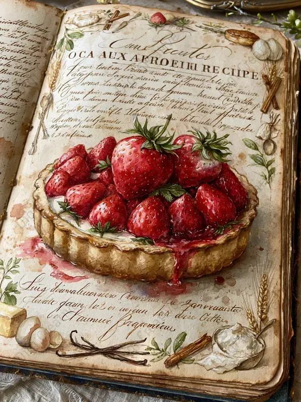 Vintage French Recipe Journal Pages