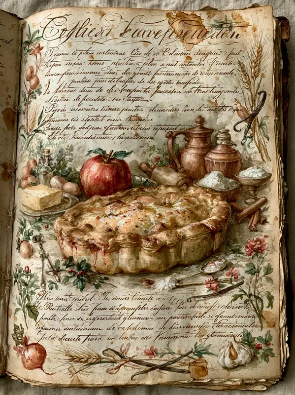 Vintage French Recipe Journal Pages