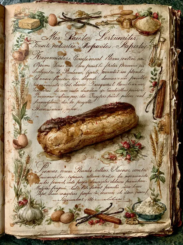 Vintage French Recipe Journal Pages