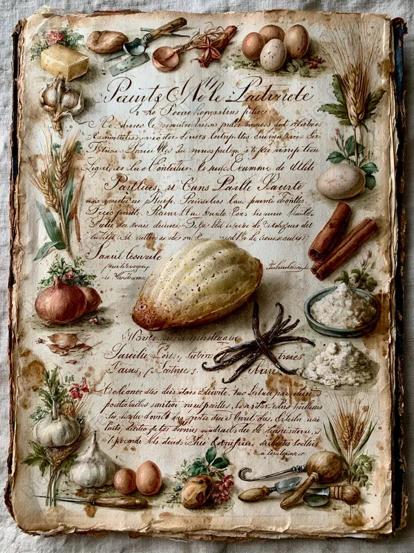 Vintage French Recipe Journal Pages