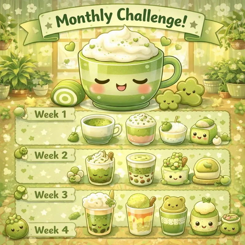 Kawaii Monthly Drink Challenge Art