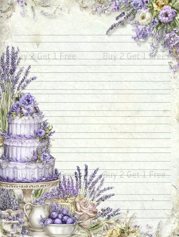 Summer Lavender Cake Plain Papers