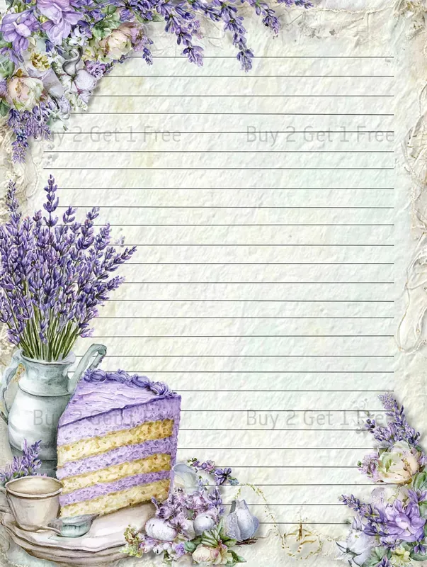 Summer Lavender Cake Plain Papers