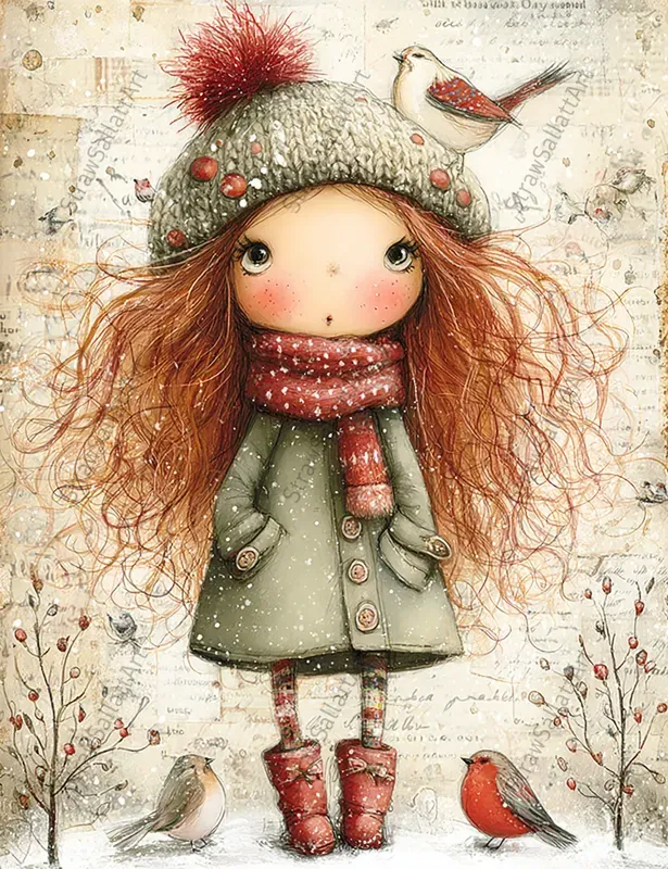 Whimsical Christmas Girl Junk Journals