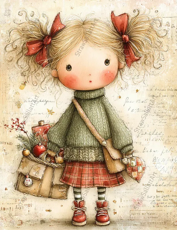 Whimsical Christmas Girl Junk Journals