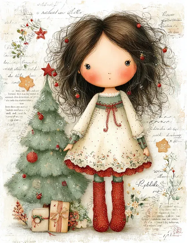 Whimsical Christmas Girl Junk Journals